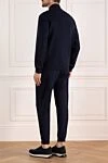 Синий прогулочный костюм мужской с логотипом Brunello Cucinelli - логотип бренда. 64% хлопок, 26% полиамид, 6% кашемир, 4% шелк. молния. Страна производитель: Италия. Уход: специализированная чистка - фото 4