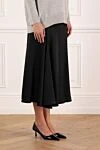 Fleur de Paris Maxi skirt black loose - 100% polyester. Closure: zipper. Country of manufacture: Italy. Care: specialized cleaning - photo 3