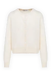 Fleur de Paris Women's white cashmere cardigan - 100% cashmere. Closure: buttons. Country of manufacture: Italy. Care: specialized cleaning - photo 1