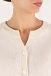 Fleur de Paris Women's white cashmere cardigan - 100% cashmere. Closure: buttons. Country of manufacture: Italy. Care: specialized cleaning - photo 5