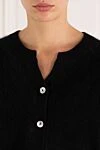 Fleur de Paris Black women's cashmere cardigan - 100% cashmere. Closure: buttons. Country of manufacture: Italy. Care: specialized cleaning - photo 5