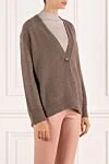 Fleur de Paris Women's brown cashmere cardigan - 100% cashmere. Closure: buttons. Country of manufacture: Italy. Care: specialized cleaning - photo 3