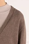 Fleur de Paris Women's brown cashmere cardigan - 100% cashmere. Closure: buttons. Country of manufacture: Italy. Care: specialized cleaning - photo 5