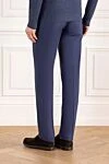 Men's blue wool trousers with drawstring Cesare di Napoli - 100% wool. zipper, drawstring. two side pockets, two back with buttons. Country of manufacture: Italy. Care: specialized cleaning - photo 4