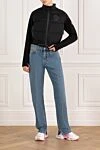 Куртка женская короткая черная с логотипом Moncler - логотип бренда. 85% полиамид, 15% эластан. молния, кулиска. два боковых кармана. Страна производитель: Италия. Уход: специализированная чистка - фото 2