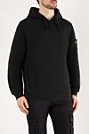 Stone Island Худи мужское черное с логотипом на рукаве - логотип бренда на рукаве. Дополнительно капюшон. 100% хлопок. кулиска. два передних кармана . Страна производитель: Италия. Уход: специализированная чистка - фото 3