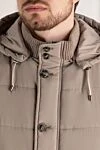 Barba Napoli Капюшоны бар ерлер бежевый курткасы - Декорация: тоқылған жеңдер. Қосымша: сорғыш. Құрамы: 100% нейлон. Бекіту: түймелер, жіптер. Қалталар: екі бүйір қалта. Шығарылған елі: Италия. Күтім: мамандандырылған тазалау - фото 5