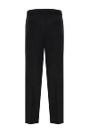 Брюки шерстяные на завязке мужские черные Brunello Cucinelli - защипы. 100% шерсть. кулиска, молния. два боковых кармана, два задних кармана. Страна производитель: Италия. Уход: специализированная чистка - фото 6