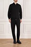 Brunello Cucinelli Walking men's suit black with zipper - 64% cotton, 26% nylon, 6% cashmere. Closure: zipper. two side pockets. Country of manufacture: Italy. Care: specialized cleaning - photo 3