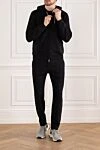 Спортивный мужской костюм черный с капюшоном Brunello Cucinelli - капюшон. 93% хлопок, 7% полиамид. кулиска. два боковых кармана. Страна производитель: Италия. Уход: специализированная чистка - фото 2