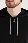 Brunello Cucinelli Спортивный мужской костюм черный с капюшоном - капюшон. 93% хлопок, 7% полиамид. кулиска. два боковых кармана. Страна производитель: Италия. Уход: специализированная чистка - фото 5