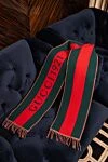 Шарф мужской шерстяной бежевый мужской Gucci - бахрома, фирменные цвета. 100% шерсть. Страна производитель: Италия. Уход: специализированная чистка - фото 4