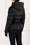 Куртка женская черная с манжетами-перчатками Moncler - логотип бренда. капюшон. 87% полиамид, 13% эластан. молния, пояс. два боковых кармана. Страна производитель: Италия. Уход: специализированная чистка - фото 4