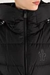 Moncler Куртка женская черная с манжетами-перчатками - логотип бренда. капюшон. 87% полиамид, 13% эластан. молния, пояс. два боковых кармана. Страна производитель: Италия. Уход: специализированная чистка - фото 5