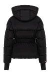 Moncler Куртка женская черная с манжетами-перчатками - логотип бренда. капюшон. 87% полиамид, 13% эластан. молния, пояс. два боковых кармана. Страна производитель: Италия. Уход: специализированная чистка - фото 7