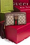 Gucci Мужская сумка-клатч Ophidia GG коричневая - красно-зеленая лента Web. 60% полиуретан, 20% хлопок, 20% полиэстер. пуговица, молния. Размер: Ш 21 х В 13 х Г 4 см. карман на молнии. Страна производитель: Италия. Уход: специализированная чистка - фото 7