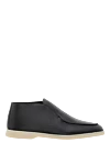 Cesare di Napoli Men's warm leather loafers with fur - contrast sole. 100% genuine leather, natural fur. Country of manufacture: Italy. Care: specialized cleaning - photo 1
