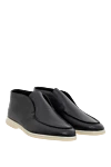 Cesare di Napoli Men's warm leather loafers with fur - contrast sole. 100% genuine leather, natural fur. Country of manufacture: Italy. Care: specialized cleaning - photo 3