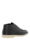 Men's warm leather loafers with fur Cesare di Napoli - contrast sole. 100% genuine leather, natural fur. Country of manufacture: Italy. Care: specialized cleaning - photo 4