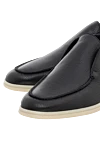 Cesare di Napoli Men's warm leather loafers with fur - contrast sole. 100% genuine leather, natural fur. Country of manufacture: Italy. Care: specialized cleaning - photo 5