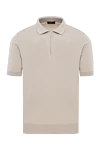 Cesare di Napoli Beige men's polo with zipper made of cotton and silk - 55% cotton, 45% silk. Closure: zipper. Country of origin: Italy. Care: specialized cleaning - photo 1