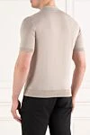 Beige men's polo with zipper made of cotton and silk Cesare di Napoli - 55% cotton, 45% silk. Closure: zipper. Country of origin: Italy. Care: specialized cleaning - photo 4