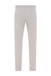 Men's beige trousers with drawstring Cesare di Napoli - 52% linen, 46% wool, 2% elastane. Closure: drawstring, zipper. two side pockets, one back pocket. Country of manufacture: Italy. Care: specialized cleaning - photo 6