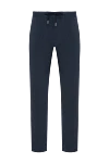 Cesare di Napoli Blue men's drawstring trousers - 52% linen, 46% wool, 2% elastane. Closure: drawstring, zipper. two side pockets, one back pocket. Country of manufacture: Italy. Care: specialized cleaning - photo 1