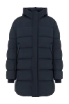 Corneliani Пуховик мужской средней длины стеганый синий - капюшон. 100% полиэстер. молния. два боковых кармана. Утеплитель: гусиный пух. Страна производитель: Италия. Уход: специализированная чистка - фото 1