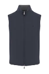 Corneliani Blue men's vest with zipper - brand logo. 100% polyester. Closure: zipper. two side pockets. Country of origin: Italy. Care: specialized cleaning - photo 1