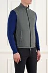 Blue men's vest with zipper Corneliani - brand logo. 100% polyester. Closure: zipper. two side pockets. Country of origin: Italy. Care: specialized cleaning - photo 4