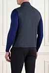 Corneliani Blue men's vest with zipper - brand logo. 100% polyester. Closure: zipper. two side pockets. Country of origin: Italy. Care: specialized cleaning - photo 5