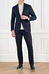 Dark blue wool suit Corneliani - 100% wool. Closure: buttons. two side pockets, one chest pocket. Country of manufacture: Italy. Care: specialized cleaning - photo 2