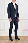 Corneliani Dark blue wool suit - 100% wool. Closure: buttons. two side pockets, one chest pocket. Country of manufacture: Italy. Care: specialized cleaning - photo 3