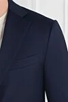 Corneliani Dark blue wool suit - 100% wool. Closure: buttons. two side pockets, one chest pocket. Country of manufacture: Italy. Care: specialized cleaning - photo 5