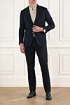 Классикалық ерлер костюмі көк Corneliani - Құрамы: 100% жүн. Жабу: түймелер. Қалталар: екі бүйір қалта, бір кеуде қалта. . Шығарылған елі: Италия. Күтім: арнайы тазалау - фото 2