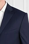 Corneliani Men's classic wool suit blue - 100% wool. Closure: buttons. two side pockets, one chest pocket. . Country of origin: Italy. Care: specialized cleaning - photo 5