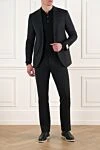 Классикалық қара ерлерге арналған жүннен жасалған костюм Corneliani - Құрамы: 100% жүн. Жабу: түймелер. Қалталар: екі бүйір қалта, бір кеуде қалта. . Шығарылған елі: Италия. Күтім: арнайы тазалау - фото 2