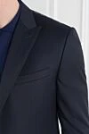 Corneliani Мужской костюм однобортный синий из шерсти - 100% шерсть. пуговицы. 2 боковых кармана, один нагрудный. Страна производитель: Италия. Уход: специализированная чистка - фото 5