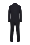 Мужской костюм однобортный синий из шерсти Corneliani - 100% шерсть. пуговицы. 2 боковых кармана, один нагрудный. Страна производитель: Италия. Уход: специализированная чистка - фото 6