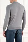 Gray classic long sleeve wool polo with zip Corneliani - 100% wool. Closure: zipper. Country of manufacture: Italy. Care: specialized cleaning - photo 4