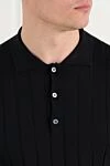 Corneliani Black Merino Wool Button Down Polo Shirt - 100% wool. Closure: buttons. Country of manufacture: Italy. Care: specialized cleaning - photo 5