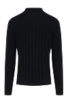 Black Merino Wool Button Down Polo Shirt Corneliani - 100% wool. Closure: buttons. Country of manufacture: Italy. Care: specialized cleaning - photo 6