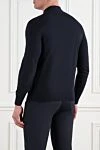 Blue polo with buttons and long sleeves Corneliani - 50% cotton, 30% cashmere, 20% silk . Closure: buttons. Country of manufacture: Italy. Care: specialized cleaning - photo 4