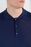Corneliani Темно-синее поло с пуговицами и длинным рукавом из кашемира и шелка - 70% кашемир, 30% шелк. пуговицы . Страна производитель: Италия. Уход: специализированная чистка - фото 5