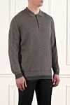Corneliani Коричневое шерстяное поло с длинным рукавом мужское - 100% шерсть. пуговицы . Страна производитель: Италия. Уход: специализированная чистка - фото 3
