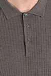 Corneliani Коричневое шерстяное поло с длинным рукавом мужское - 100% шерсть. пуговицы . Страна производитель: Италия. Уход: специализированная чистка - фото 5