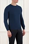 Corneliani Blue wool jumper for men - 100% wool. Country of manufacture: Italy. Care: specialized cleaning - photo 3