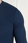 Corneliani Blue wool jumper for men - 100% wool. Country of manufacture: Italy. Care: specialized cleaning - photo 5
