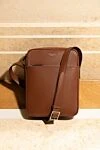 North South messenger bag in Cachemire leather Serapian - fittings with palladium finish. Italian wrinkled calfskin. Dimensions: 22x28x8 cm. Strap: Fixed adjustable shoulder strap. Closure: single zipper. front zip pocket. Country of manufacture: Italy. Care: specialized cleaning - photo 6